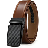 Leather Ratchet Belt With Adjustable Buckle