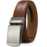 Leather Ratchet Belt With Adjustable Buckle