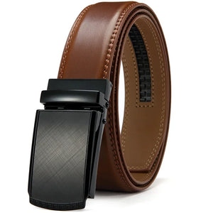 Leather Ratchet Belt With Adjustable Buckle