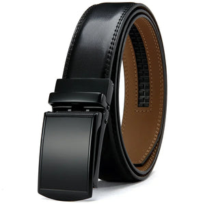 Leather Ratchet Belt With Adjustable Buckle