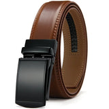 Leather Ratchet Belt With Adjustable Buckle