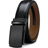 Leather Ratchet Belt With Adjustable Buckle